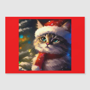 Weihnachtskatze 5 magnetkarte