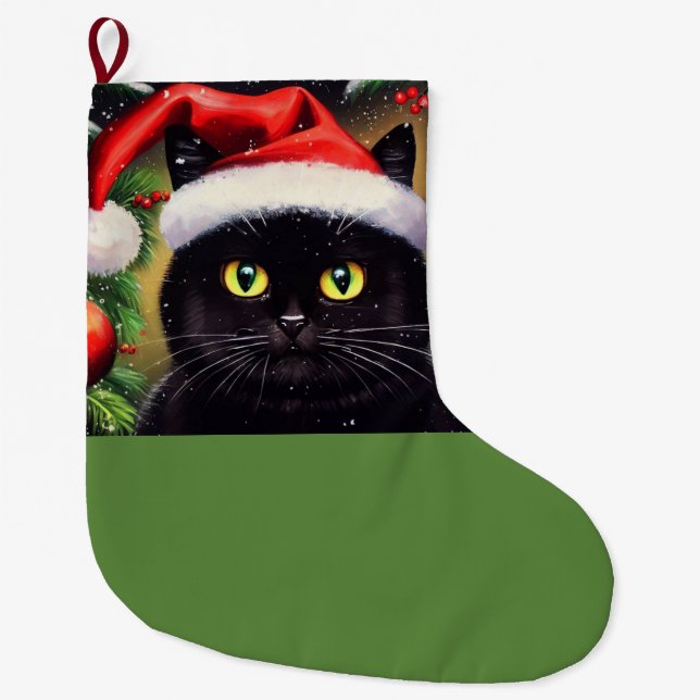 Weihnachtskatze 6 großer weihnachtsstrumpf (Vorderseite)