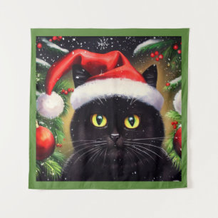 Weihnachtskatze 6 wandteppich