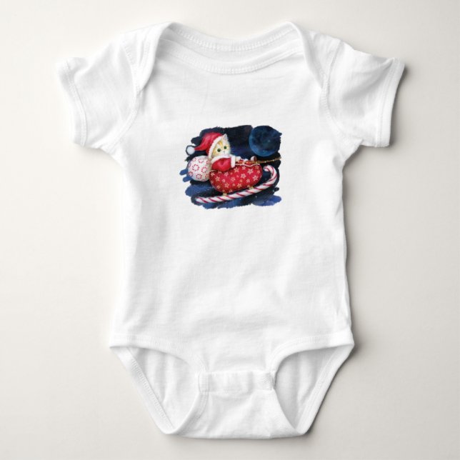 Weihnachtskatze Baby Strampler (Vorderseite)