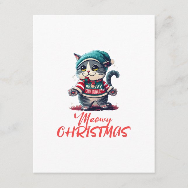 Weihnachtskatze Begleitkarte (Vorderseite)