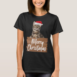 Weihnachtskatze Bengalische Weihnachtsmannmütze T-Shirt