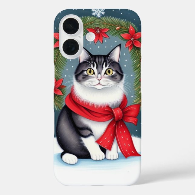 Weihnachtskatze Case-Mate iPhone Hülle (Rückseite)