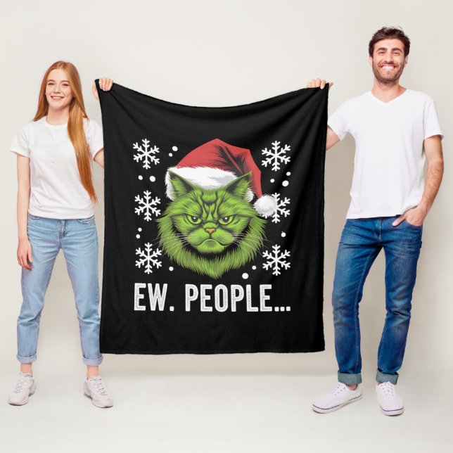 Weihnachtskatze Ew People Meowy Cat Lovers Fleecedecke (Beispiel)