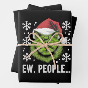 Weihnachtskatze Ew People Meowy Cat Lovers Geschenkpapier Set