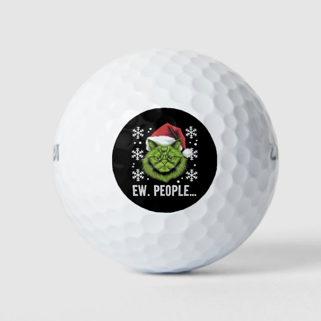 Weihnachtskatze Ew People Meowy Cat Lovers Golfball (Vorderseite)