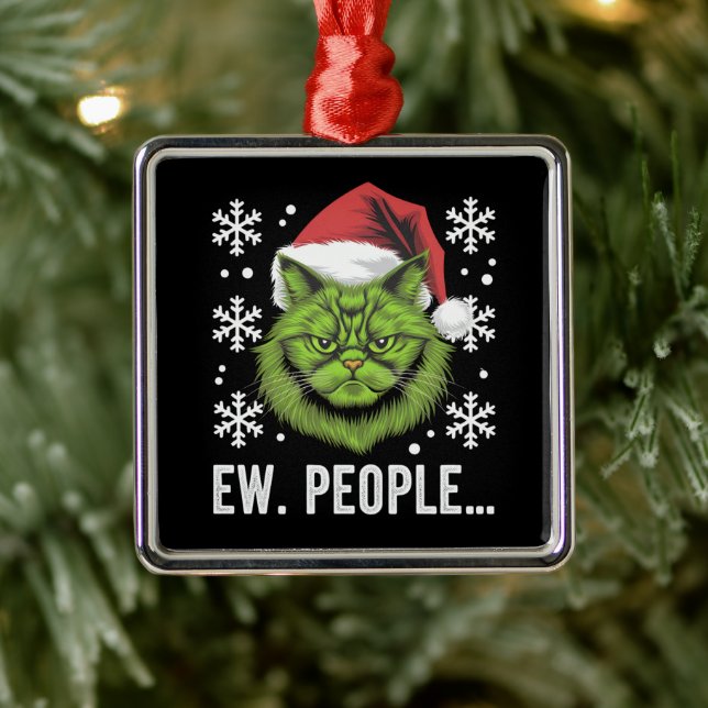 Weihnachtskatze Ew People Meowy Cat Lovers Ornament Aus Metall (Baum)