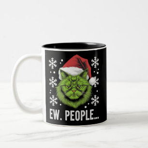 Weihnachtskatze Ew People Meowy Cat Lovers Zweifarbige Tasse