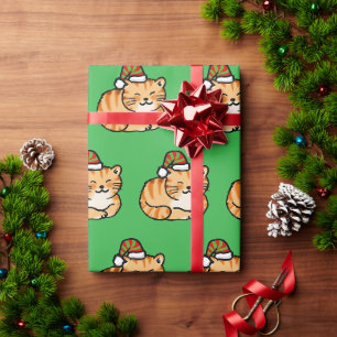 Weihnachtskatze Festlich - Süße Katze mit Weihnach Geschenkpapier