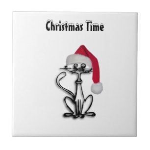 Weihnachtskatze Fliese