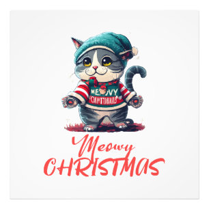 Weihnachtskatze Fotodruck