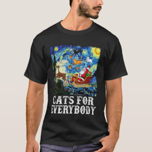 Weihnachtskatze für jeden Santa Rentier Sternen T-Shirt