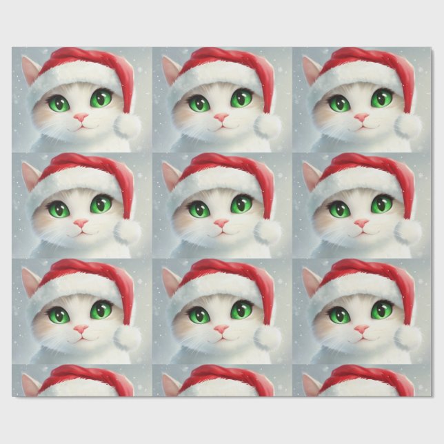 Weihnachtskatze  geschenkpapier (Flach)