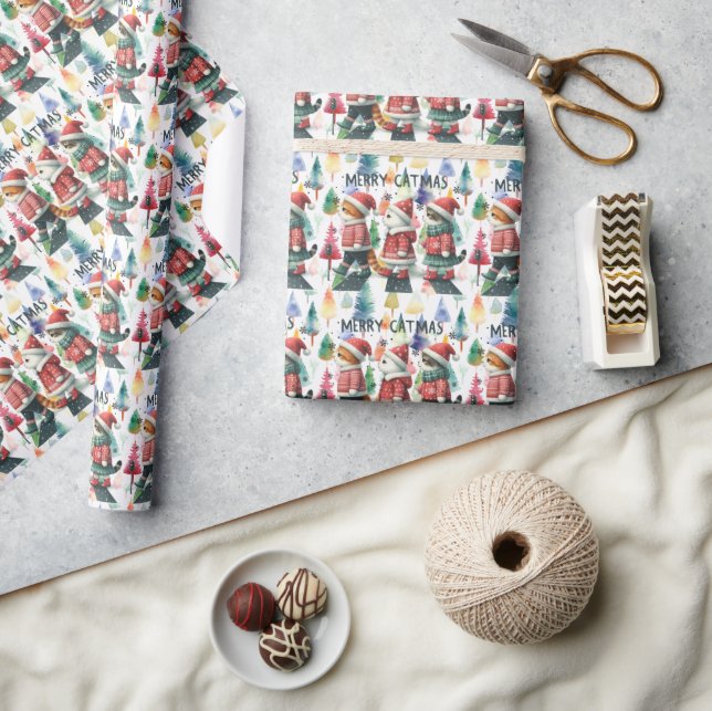 Weihnachtskatze Geschenkpapier (Kunsthandwerk)