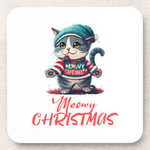 Weihnachtskatze Getränkeuntersetzer
