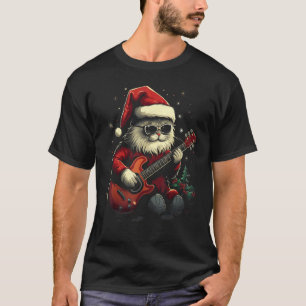 Weihnachtskatze Gitarre Spieler Xmas Geschenk Lust T-Shirt