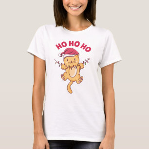 Weihnachtskatze Ho Ho Ho T-Shirt