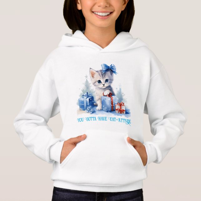 Weihnachtskatze Hoodie (Vorderseite)