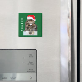 Weihnachtskatze Humbug Foto mit Weihnachtsmannmütz Magnet