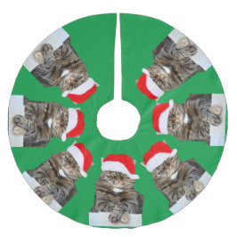 Weihnachtskatze Humbug Foto Tree Skirt Polyester Weihnachtsbaumdecke