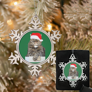 Weihnachtskatze Humbug Zinn Schneekflake Ornament