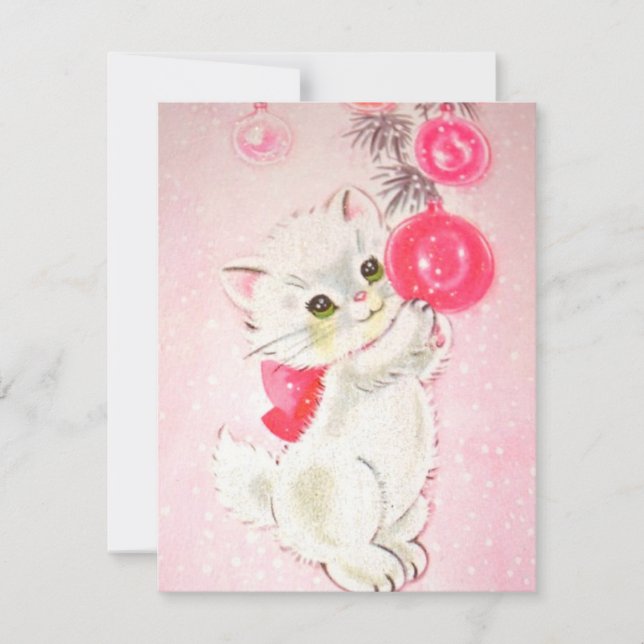 Weihnachtskatze im Jahrgang 2008 Feiertagskarte (Vorderseite)