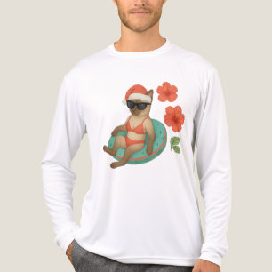 Weihnachtskatze im Juli Strand Thema Tri-Blend Shirt