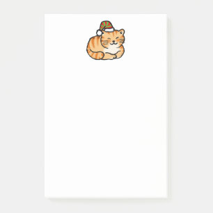 Weihnachtskatze im Nikolaus-Hut - Süße Katze im fe Post-it Klebezettel