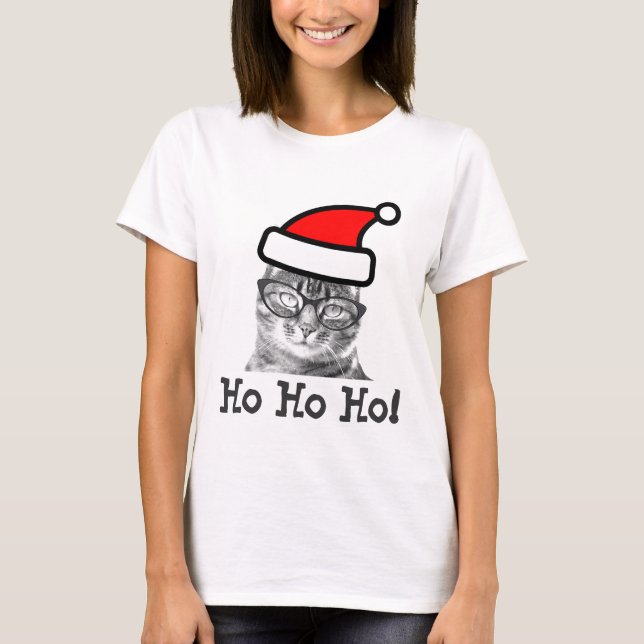Weihnachtskatze im Shirt | Ho Ho Ho! (Vorderseite)