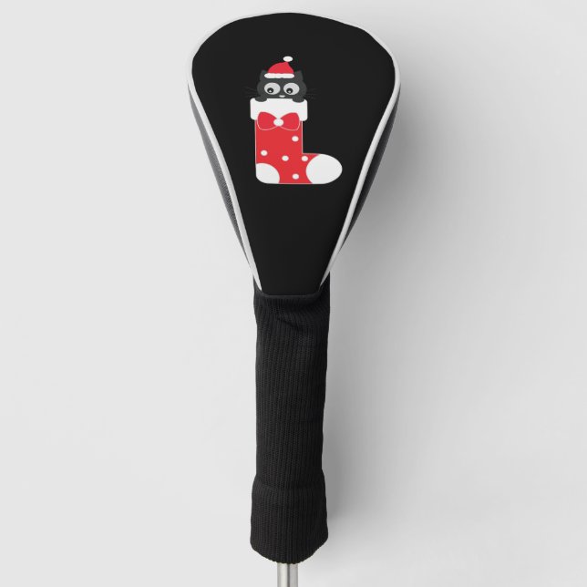 Weihnachtskatze im Strumpf Golf Headcover (Vorderseite)