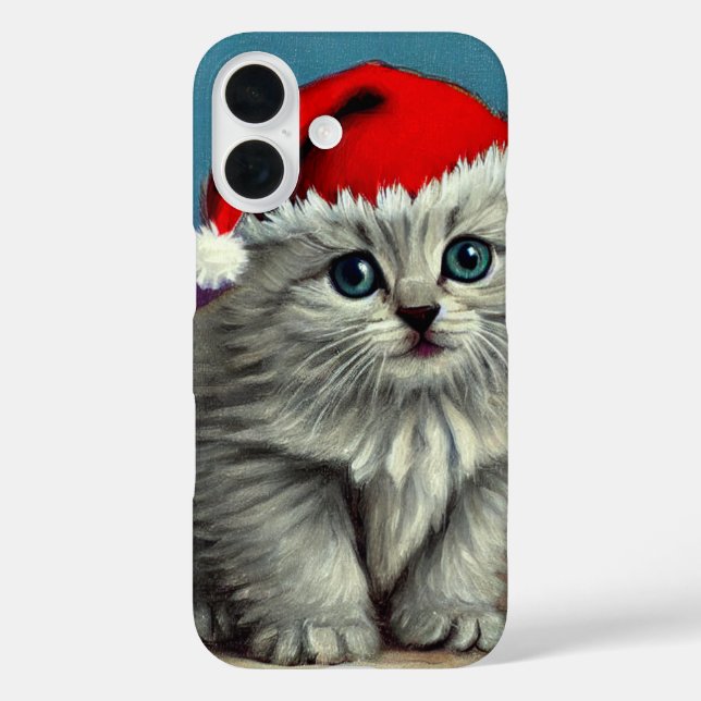 Weihnachtskatze im Weihnachtsmannmütze Case-Mate iPhone Hülle (Rückseite)