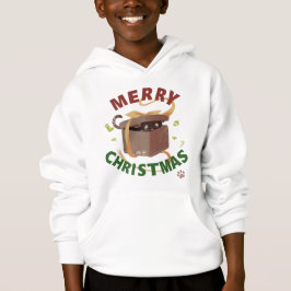 Weihnachtskatze in Karton Hoodie