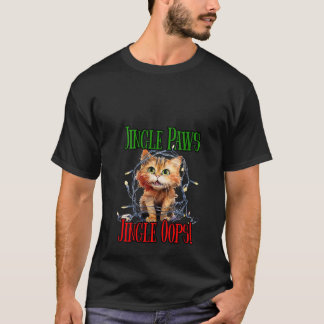Weihnachtskatze in Lights Jingle Paws Jingle T-Shirt
