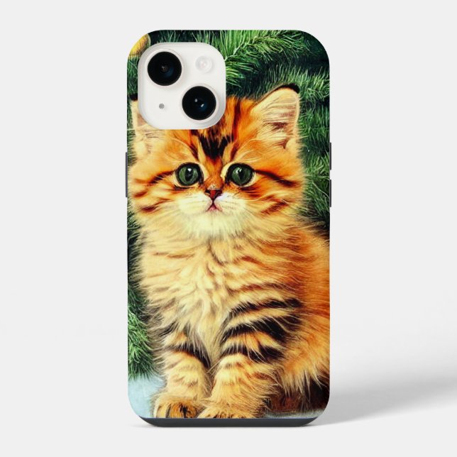 Weihnachtskatze iPhone Hülle (Rückseite)