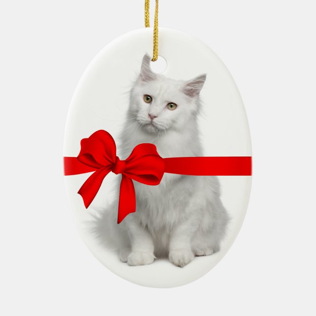 Weihnachtskatze Keramikornament (Hinten)