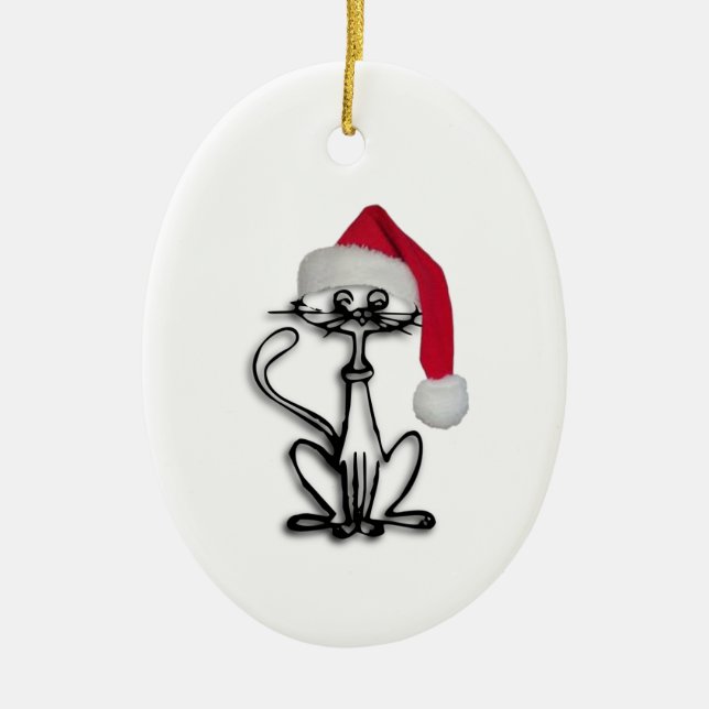 Weihnachtskatze Keramikornament (Vorne)