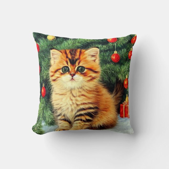 Weihnachtskatze Kissen (Vorderseite)