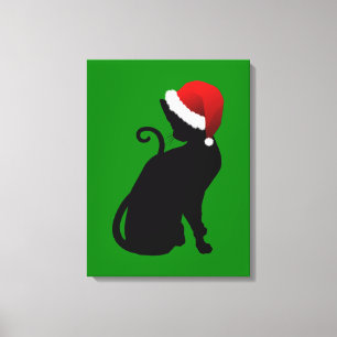 Weihnachtskatze Leinwanddruck