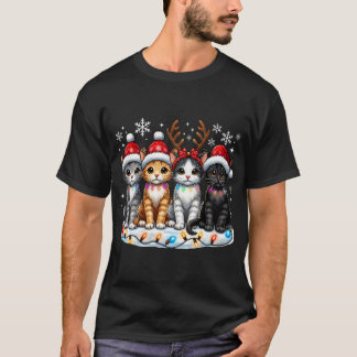 Weihnachtskatze Lover Weihnachtslicht T-Shirt