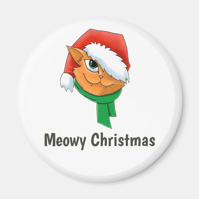 Weihnachtskatze Magnet (Vorne)