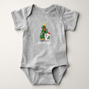 Weihnachtskatze mit Weihnachtsbaum Baby Strampler