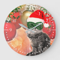 Weihnachtskatze mit Weihnachtsmann Hat Mode