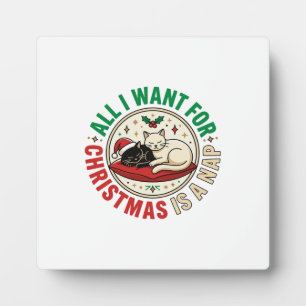 Weihnachtskatze Nap Urlaub Design Fotoplatte