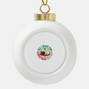 Weihnachtskatze Nap Urlaub Design Keramik Kugel-Ornament