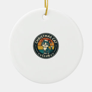 Weihnachtskatze Niedliche Kitty Design - Weihnacht Keramik Ornament