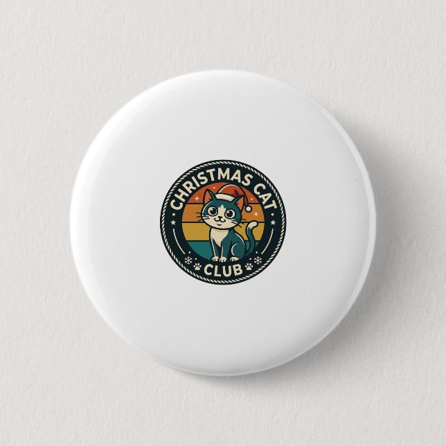 Weihnachtskatze Niedliche Kitty Gestaltung - Weihn Button (Vorderseite)