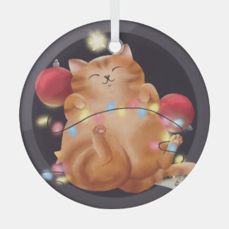 Weihnachtskatze Ornament Aus Glas