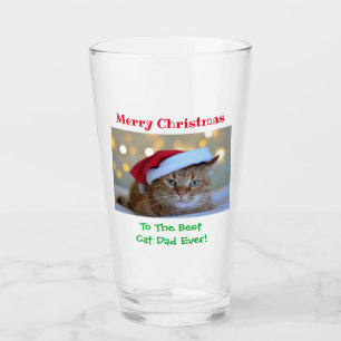 Weihnachtskatze Papa Beste jemals Haustier Foto Bi Glas