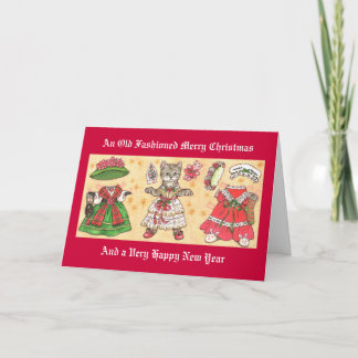 Weihnachtskatze Papier Puppenkarte Feiertagskarte