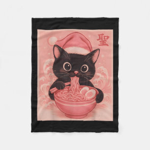 Weihnachtskatze Pink Santa Kawaii Anime Christmas  Fleecedecke